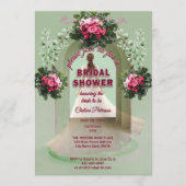 Burgundy Floral Sage Greenery Blush Bridal Shower Kaart (Voorkant)