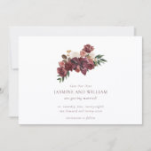 Burgundy Floral Save Our Date photo Aankondiging (Voorkant)