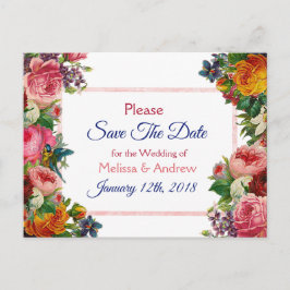 Burgundy Floral Save the Date Briefkaart