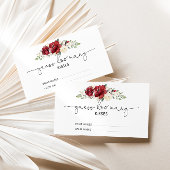 Burgundy floral schat hoeveel kisses brudal game informatiekaartje