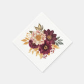 Burgundy Floral Servet (Hoek)