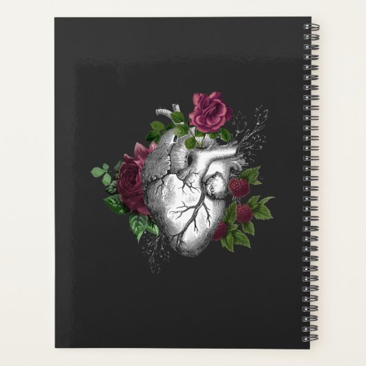Burgundy Floral Skeleton Gothic Wedding Planner (Achterkant)