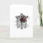 Burgundy Floral Skeleton Gothic Wedding Programma (Achterkant)
