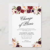 burgundy floral stelde de trouwkaart uit kaart (Voorkant)