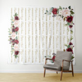 Burgundy Floral Step & Repeate Afstuderen Backdrop Wandkleed (In Situ (horizontaal))