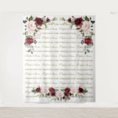 Burgundy Floral Step & Repeate Afstuderen Backdrop Wandkleed (Voorkant)