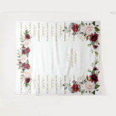 Burgundy Floral Step & Repeate Baby shower Backdro Wandkleed (Voorkant (horizontaal))