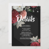 Burgundy floral string light Invitation Kaart (Voorkant)