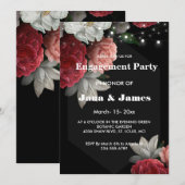 Burgundy floral string light Verloving Kaart (Voorkant / Achterkant)