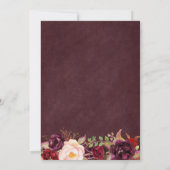 Burgundy Floral String Lights Vrijgezellenfeest Kaart (Achterkant)