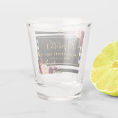 Burgundy Floral Striped Bachelorette Party Gold Shot Glas (Achterkant)