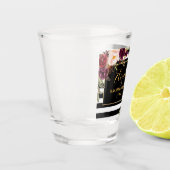 Burgundy Floral Striped Bachelorette Party Gold Shot Glas (Links)