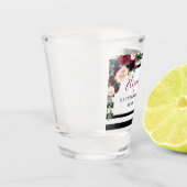 Burgundy Floral Striped Bachelorette Party Shot Glas (Links)