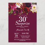 Burgundy Floral Surprise 30th Birthday Party Kaart<br><div class="desc">Burgundy Floral Surprise 30th Birthday Party Invitation for women. Burgundy Red Birthday Party nodigt uit. Florale bloem van de Bourgogne Waterverf. 13e 15e 16e 18e 21e 30e 40e 50e 60e 70e 80e 90e 100e. Voor verdere aanpassing, te klikken gelieve de knoop "van de Aanpassing het"en ons ontwerphulpmiddel te gebruiken om...</div>