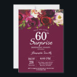 Burgundy Floral Surprise 60th Birthday Party Kaart<br><div class="desc">Burgundy Floral Surprise 60th Birthday Party Invitation for women. Burgundy Red Birthday Party nodigt uit. Florale bloem van de Bourgogne Waterverf. 13e 15e 16e 18e 21e 30e 40e 50e 60e 70e 80e 90e 100e. Voor verdere aanpassing, te klikken gelieve de knoop "van de Aanpassing het"en ons ontwerphulpmiddel te gebruiken om...</div>