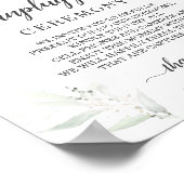 Burgundy Floral Unplugged Wedding Ceremony Sign Poster (Hoek)