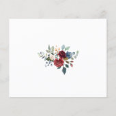 Burgundy Floral Vrijgezellenfeest Recipe Card (Achterkant)