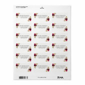 Burgundy Floral Waterverf Adresetiketten Etiket (Full Sheet)