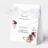 Burgundy Floral Waterverf Blush Vrijgezellenfeest Bedankdoosjes (Voorkant Zijde)