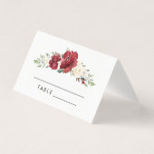 Burgundy floral Waterverf bruiloft Kaart (Voorkant)