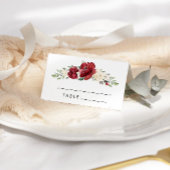 Burgundy floral Waterverf bruiloft Plaatskaartje