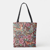 Burgundy Floral Waterverf Forest Animal Monogram Tote Bag (Achterkant)