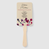 Burgundy Floral Waterverf Wedding Handwaaier (Voorkant)
