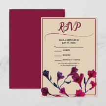 Burgundy Floral Waterverf Wedding