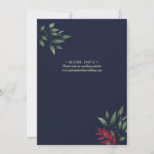 Burgundy Floral Wedding All in One Kaart (Achterkant)