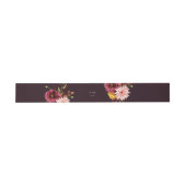 Burgundy Floral Wedding Belly Bands Uitnodigingen Wikkel (Vlak)