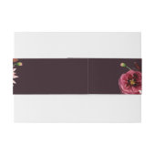 Burgundy Floral Wedding Belly Bands Uitnodigingen Wikkel (Achterkant Voorbeeld)
