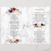 Burgundy Floral Wedding Booklet Programme 2/2 pagi (Achterkant)