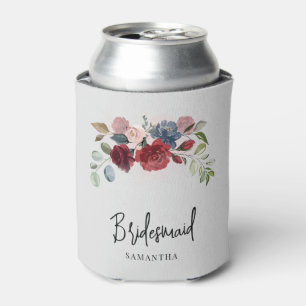 Burgundy Floral Wedding Bridesmaid Persoonlijk Blikjeskoeler