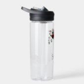 Burgundy Floral Wedding Bridesmaid Persoonlijk Waterfles (Rechts)
