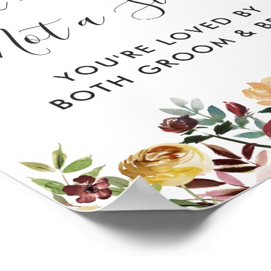 Burgundy Floral Wedding Ceremony Pick a Seat Sign Poster (Hoek)