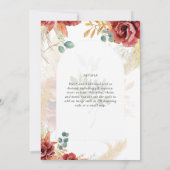 Burgundy Floral Wedding Invitation Digital Option (Achterkant)