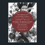 Burgundy Floral Wedding Invitation Kaart<br><div class="desc">Deze tijdloze romantische vormgeving is voorzien van een kleurloos bloemenboeket met bogundy en botanische accenten. Alle aspecten van dit ontwerp kunnen worden uitgegeven (doopvont,  tekstgrootte,  of bloemaccenten bewogen/verwijderd) om uw behoeften te passen. Neem contact met me op als je hulp nodig hebt bij dit ontwerp.</div>
