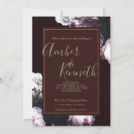 Burgundy Floral Wedding Invitation Save The Date