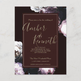 Burgundy Floral Wedding Invitation Uitnodiging Briefkaart