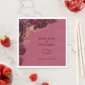 Burgundy Floral Wedding Jubileum Servet (Insitu)