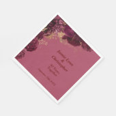 Burgundy Floral Wedding Jubileum Servet (Hoek)