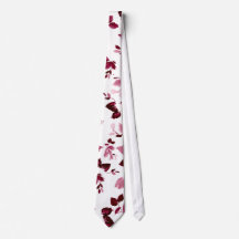 Burgundy Floral Wedding Necktie