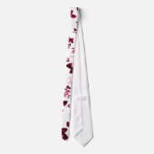 Burgundy Floral Wedding Necktie Stropdas (Achterkant)