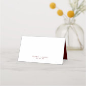 Burgundy Floral Wedding Place Card Plaatskaartje (Achterkant)