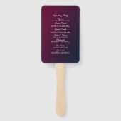 Burgundy Floral Wedding Programme Handwaaier (Achterkant)