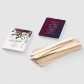 Burgundy Floral Wedding Programme Handwaaier (Niet-gemonteerd)