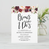 Burgundy Floral Wedding Rehearsal Dinner Invites Kaart (Staand voorkant)
