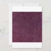 Burgundy Floral Wedding Rehearsal Dinner Invites Kaart (Achterkant)