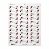 Burgundy Floral Wedding Return Address Label (Full Sheet)