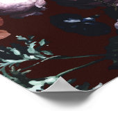 Burgundy Floral Wedding Seating Chart Poster (Hoek)